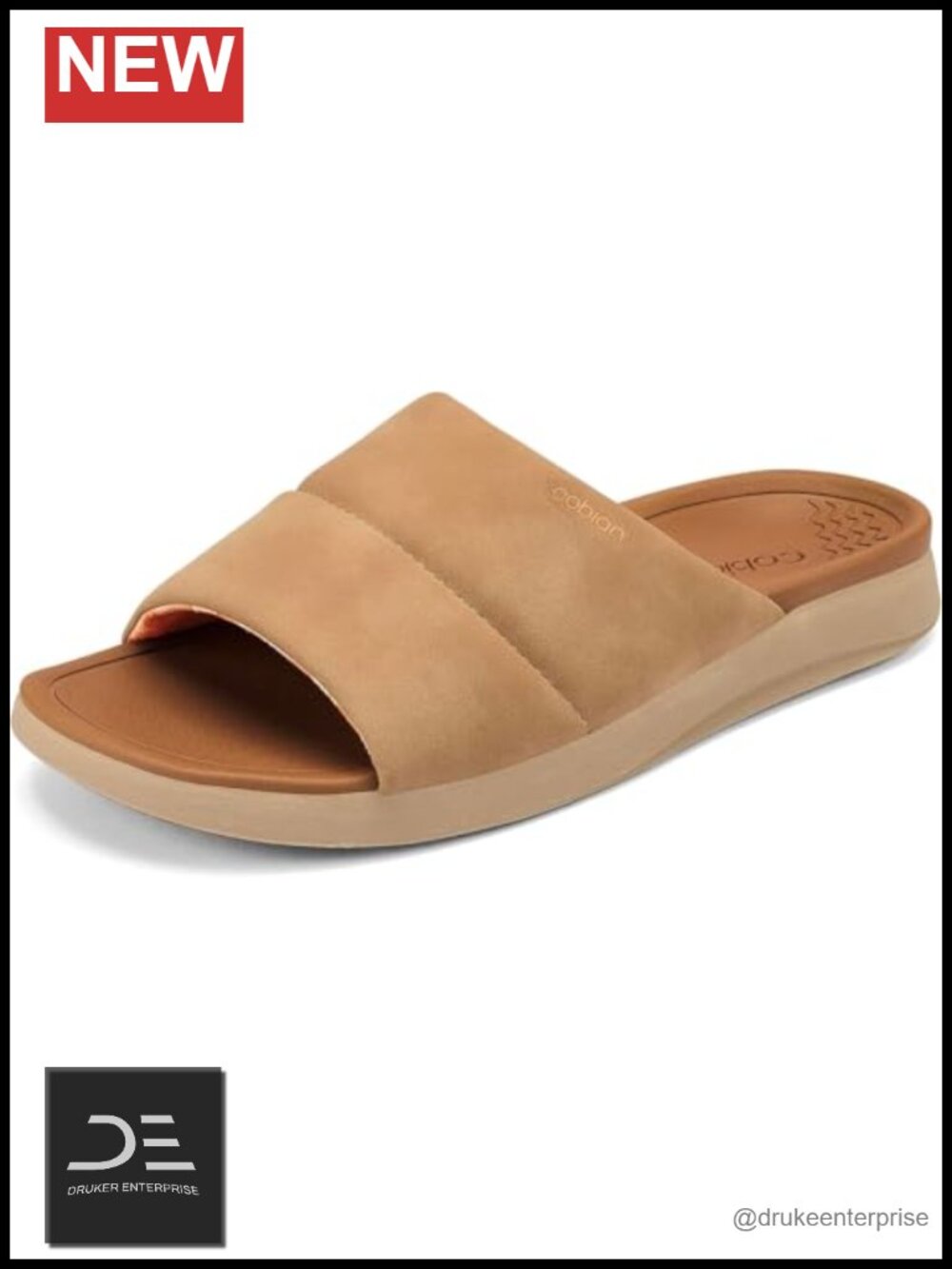Women's Slide Sandals, Synthetic Suede Upper, EVA Outsole, Arch Support, Flat